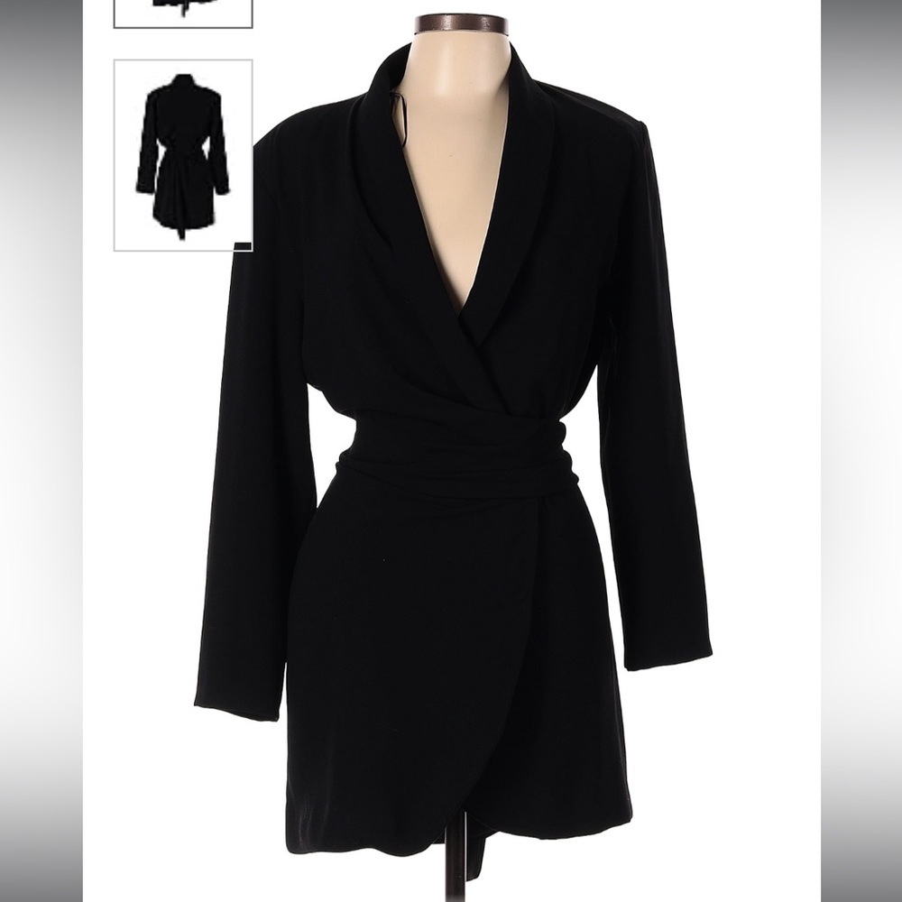 ZARA blazer wrap dress black size L